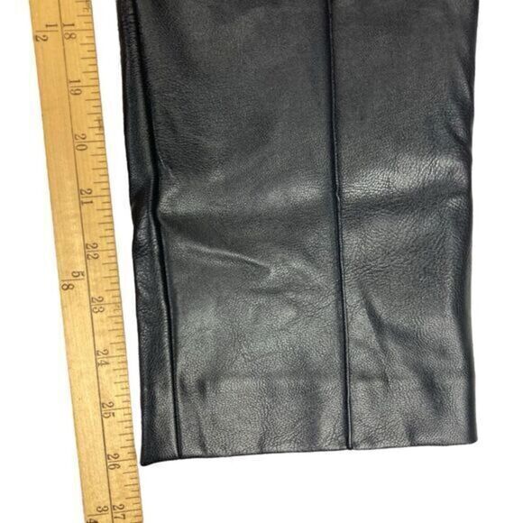 Ted Baker Pants Size 2 Black Vegan Leather Faydell Belted High Rise Trousers - Picture 13 of 16